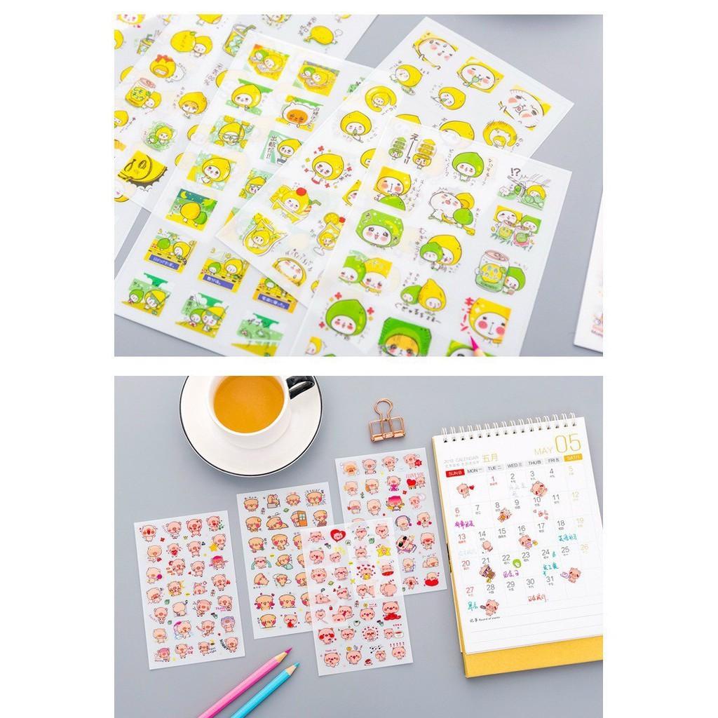 Bộ sticker cute Hình dán Miếng Dán Trang Trí Chống Thấm Nước Hình Ngộ Nghĩnh Đáng Yêu 