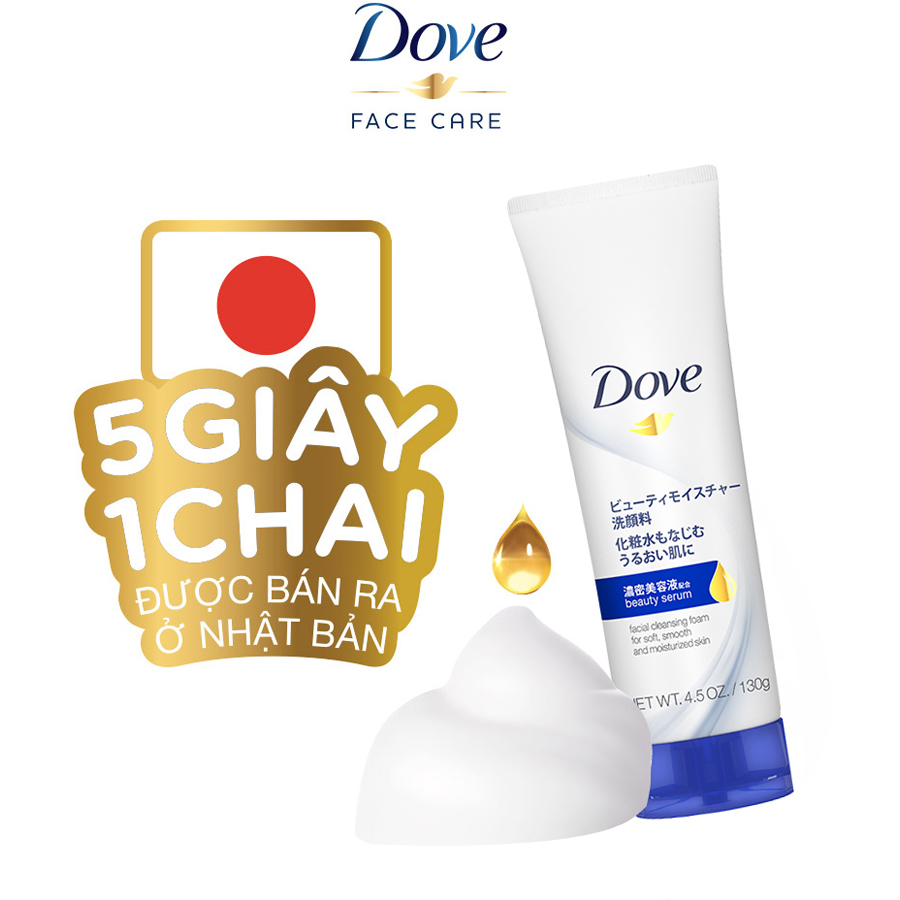 Sữa Rửa Mặt Dove Tinh Chất - Serum Cấp Ẩm Và Cho Da Mềm Mịn 130ml