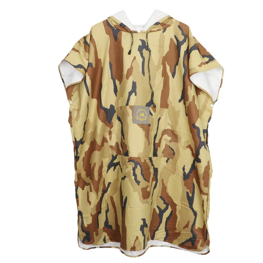 EDTara Camouflage Bathing Robe Wetsuit Changing Towel Poncho Unisex Adults