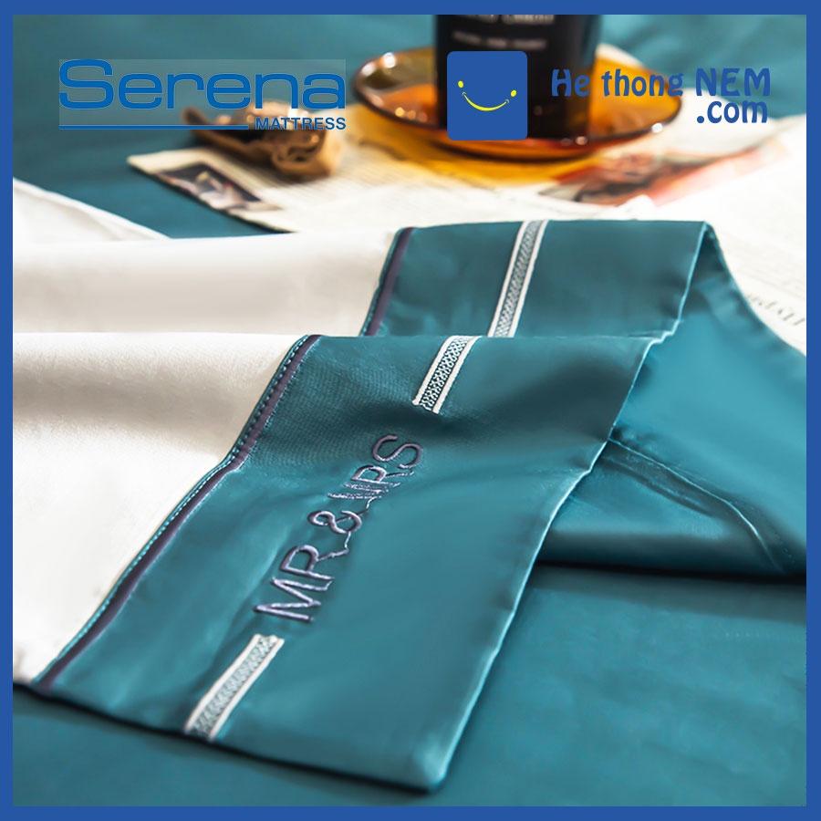 Set Chăn Ga Gối 5 Món Lụa Satin SERENA Bộ Drap Trải Giường Lụa Cao Cấp - Hệ Thống Nệm