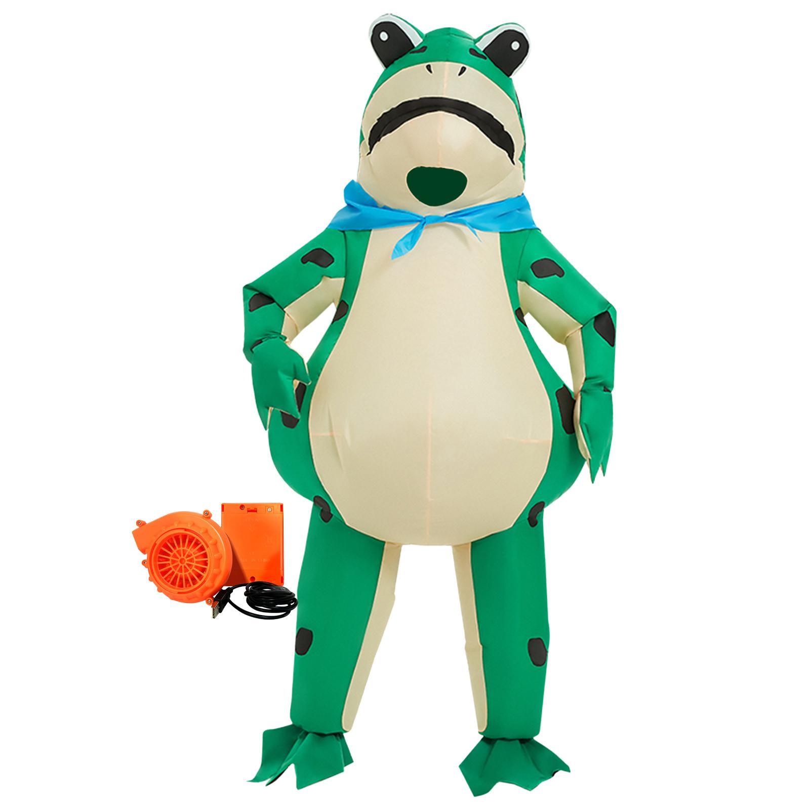 Adult Unisex Inflatable Frog Costume Halloween Anime Cosplay Party Dress up for Men Women Festival Role Play Masquerade Funny Blow Suit