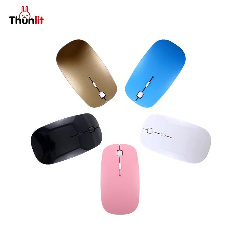 Chuột quang không dây Thunlit USB 2.4G siêu mỏng màu hồng/trắng/đen/vàng/xanh dương