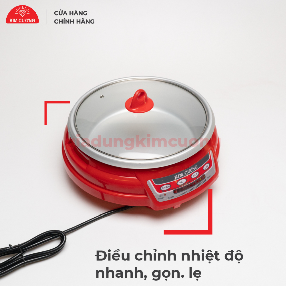 Nồi Lẩu Điện Đa Năng Kim Cương - Dung Tích 3.5 Lít - Hàng Chính Hãng