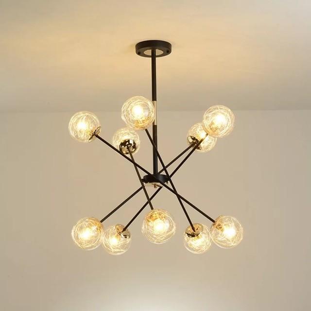 Đèn thả 10 bóng, đèn trần, đèn trang trí trần, đèn trang trí phòng khách, đèn tròn thả, đèn decor D986