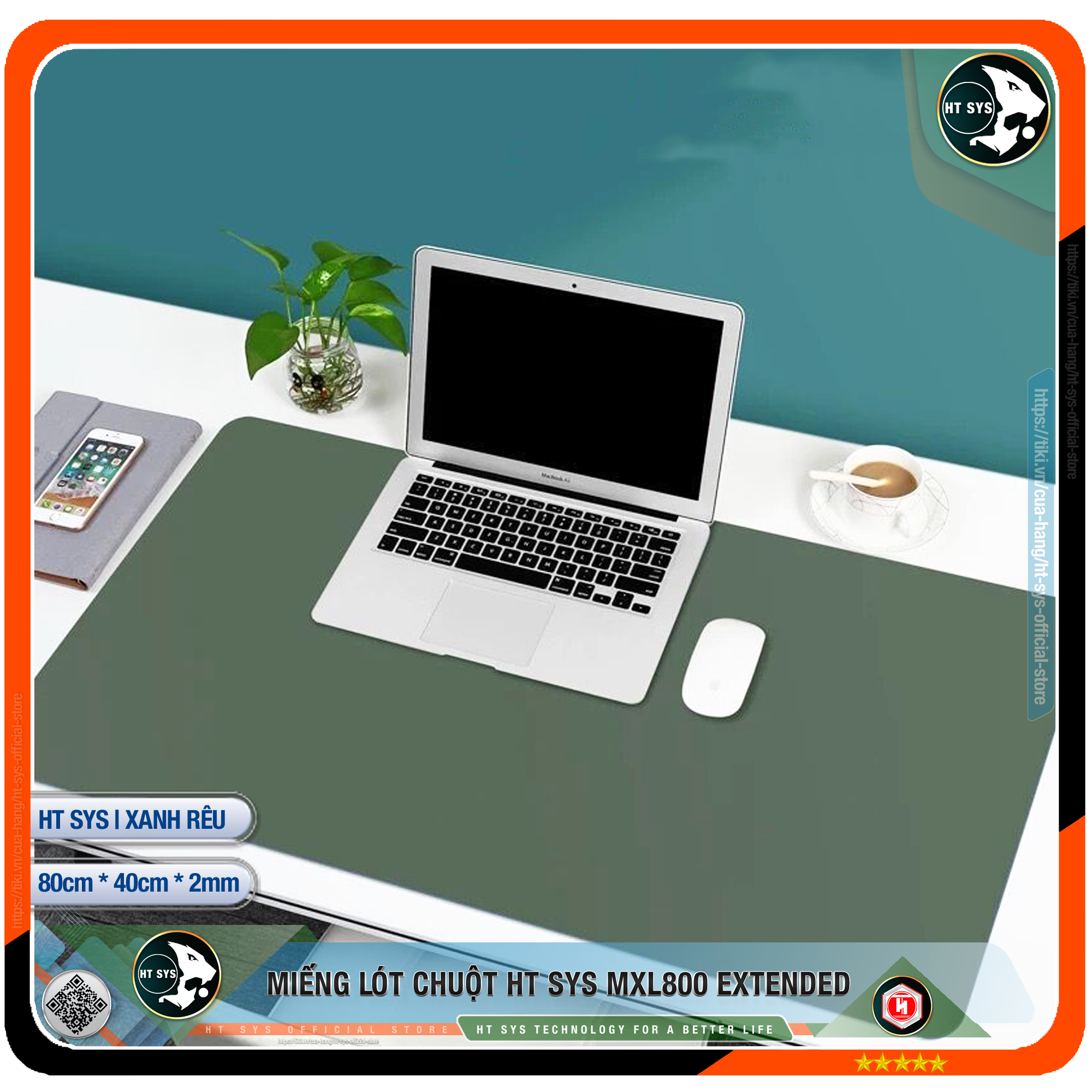 Miếng Lót Chuột HT SYS Desk Pad 80x40 - Hàng Chính Hãng