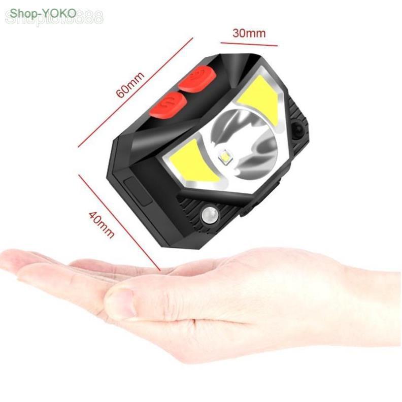 Đèn pin led đội đầu cảm ứng T069, 3 bóng led - pin sạc gắn bên trong, vẫy tay là đèn bật tắt