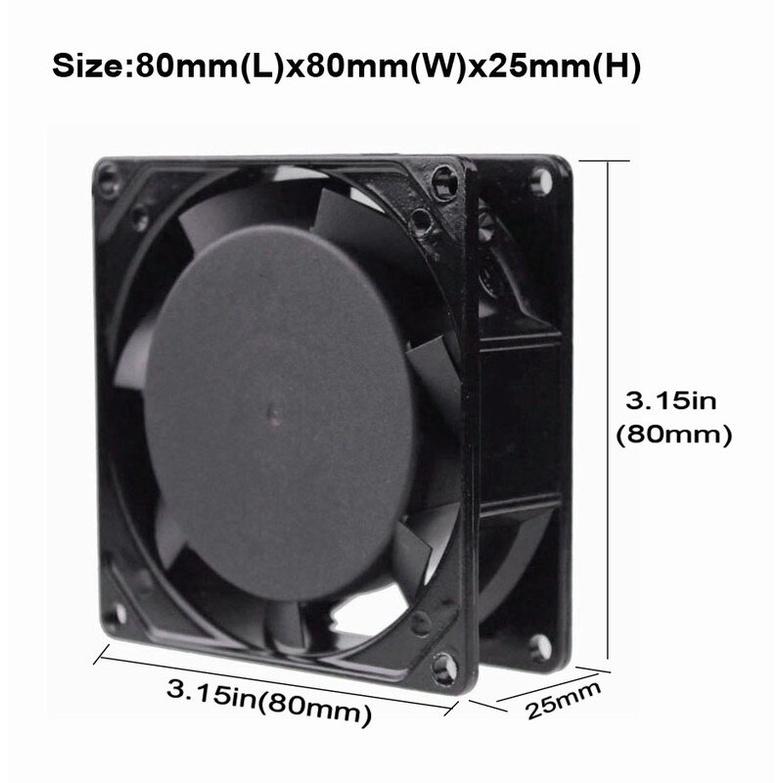 1 pcs Gdstime 80x80mm AC Fan 11V 11V Dual Ball Bearing 1 Wires Metal Cooling Fan 80mm x 11mm 3 inch 8cm PC Case Cooler 8011