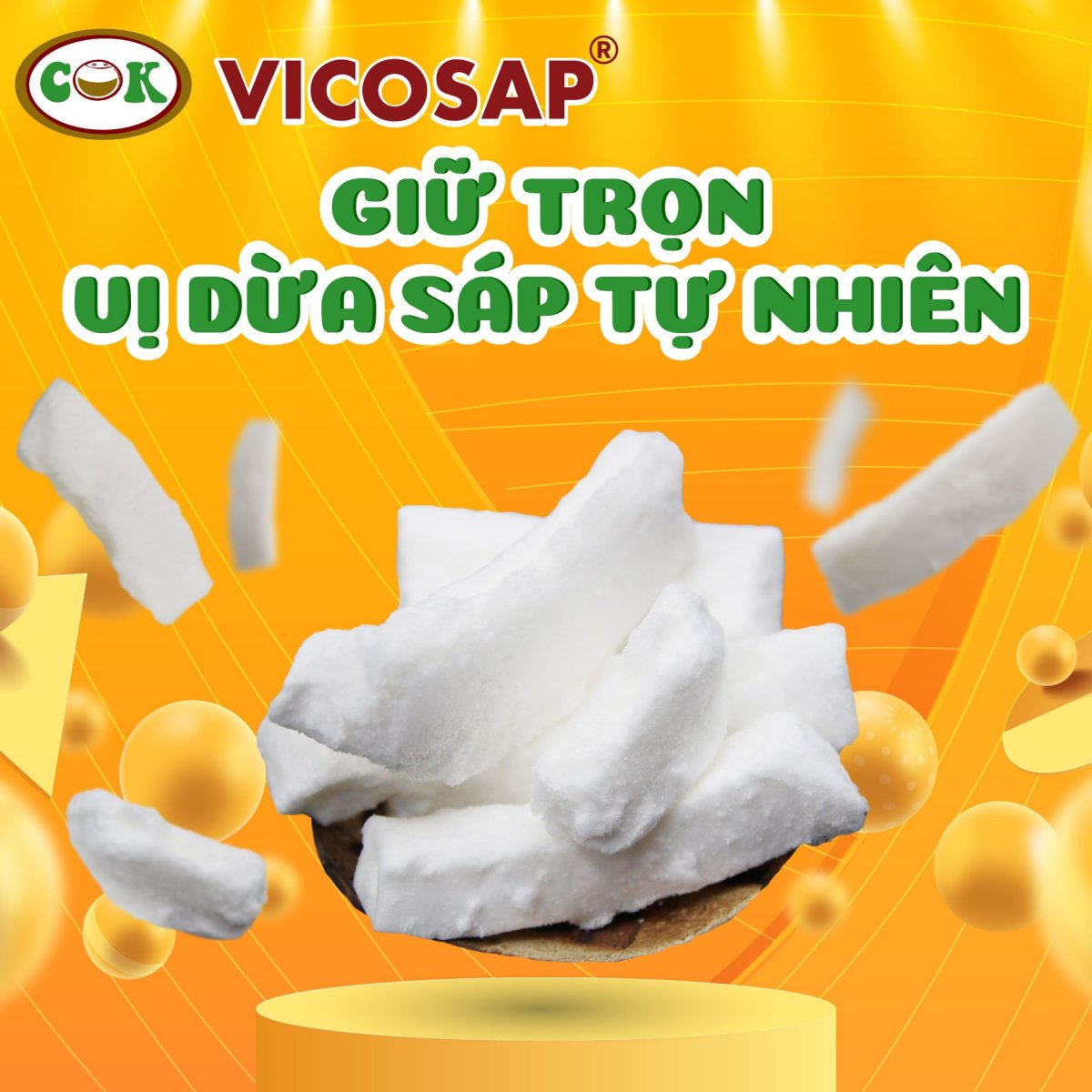 Dừa Sáp Sấy Giòn Tan