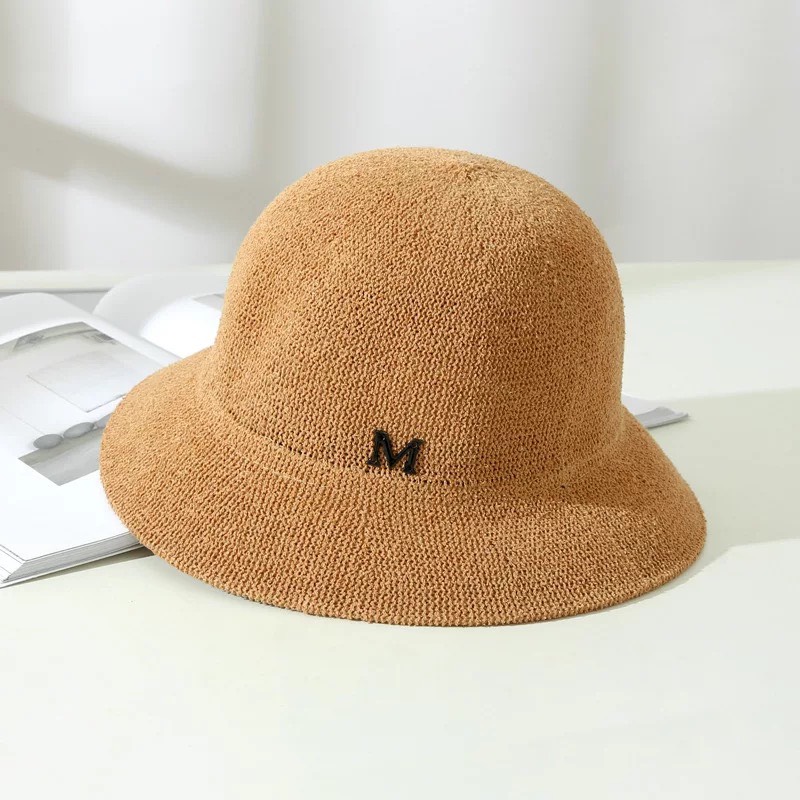 Nón cói, mũ cói chữ M, nón cói mềm thời trang phong cách nhẹ nhàng xinh xắn MD13