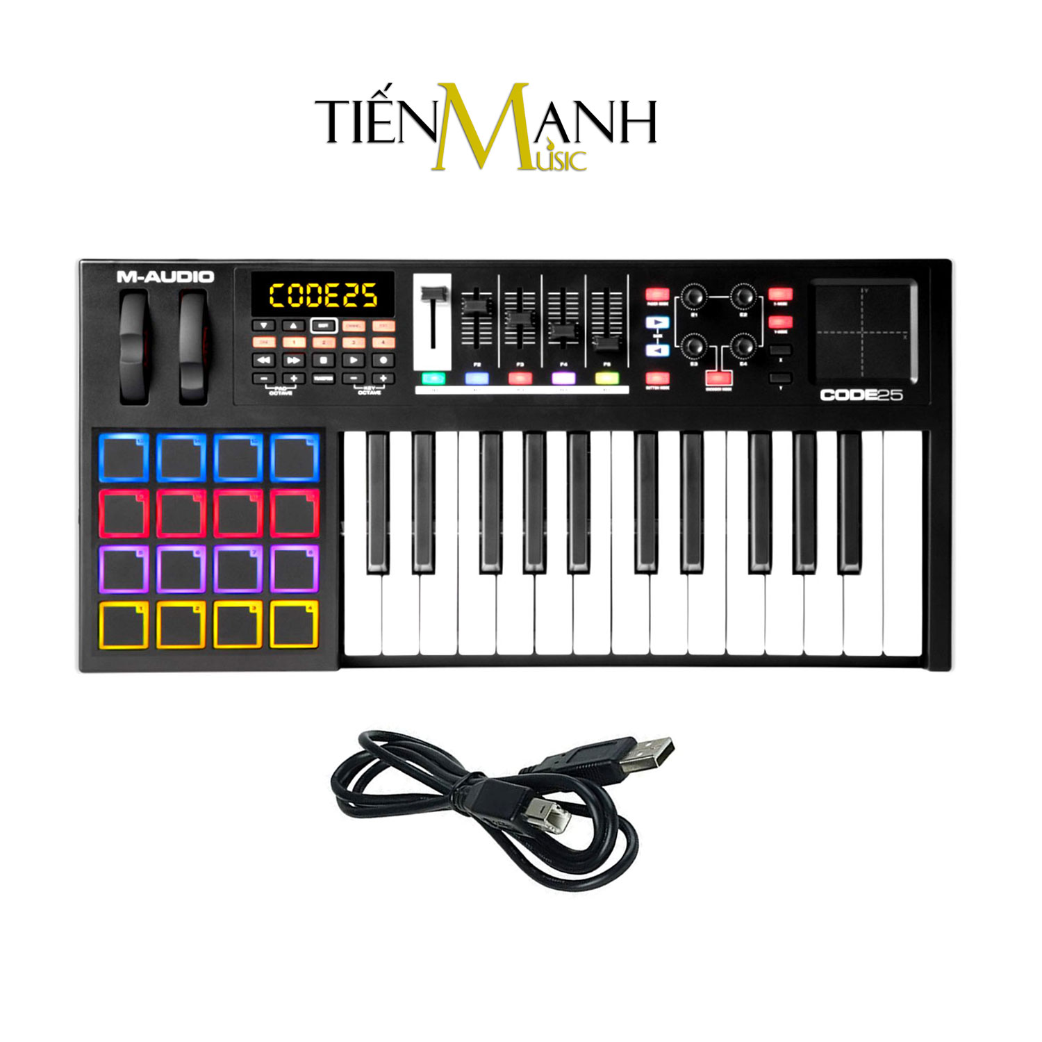 M-Audio Code 25 Phím Black USB MIDI Keyboard Controller With X/Y Pad MAudio Bàn phím sáng tác - Sản xuất âm nhạc Producer Code25 - Kèm Móng Gẩy DreamMaker