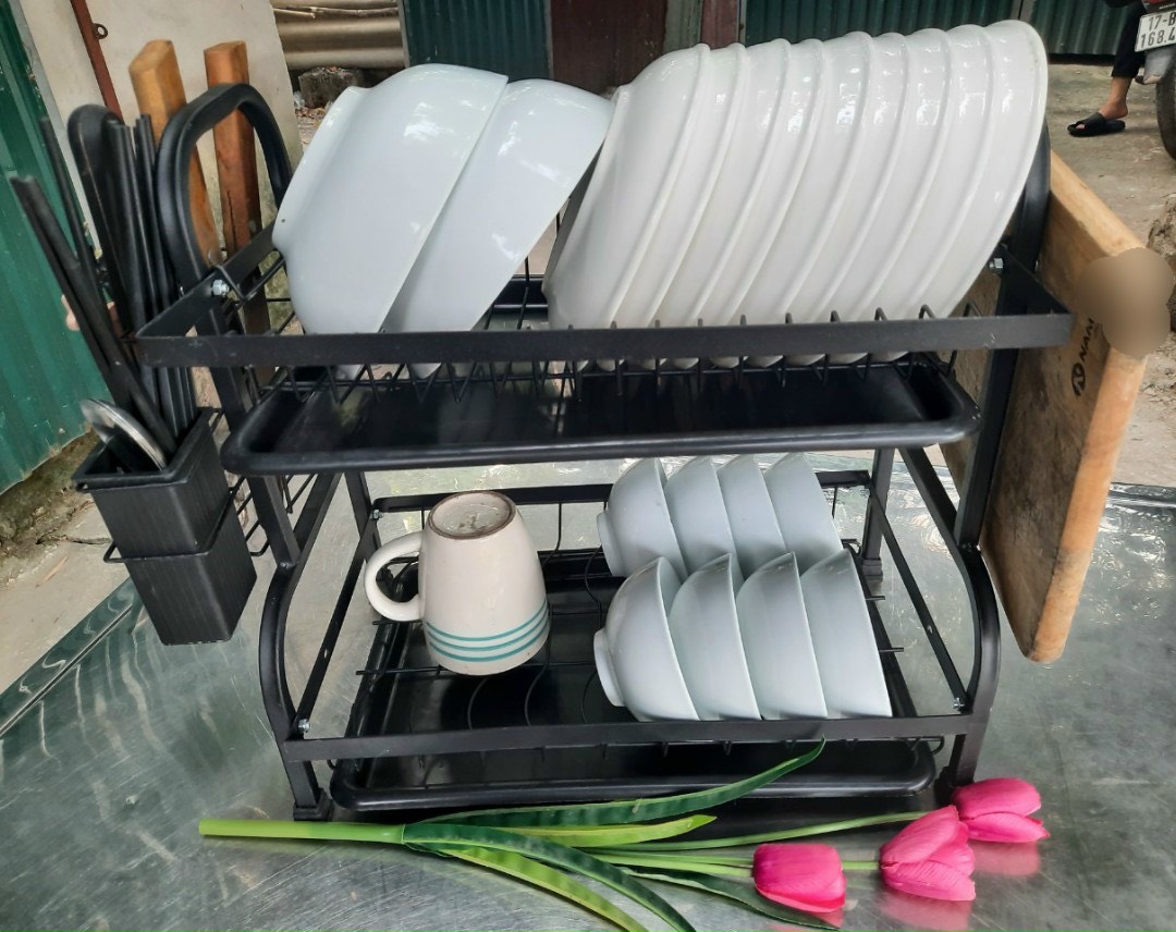 Gía úp bát đĩa 2 tầng