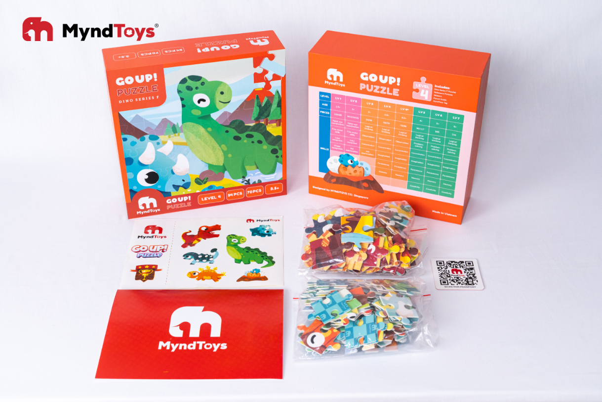 Đồ Chơi Xếp Hình MyndToys Go Up! Puzzle Level 4 - Dino Series F