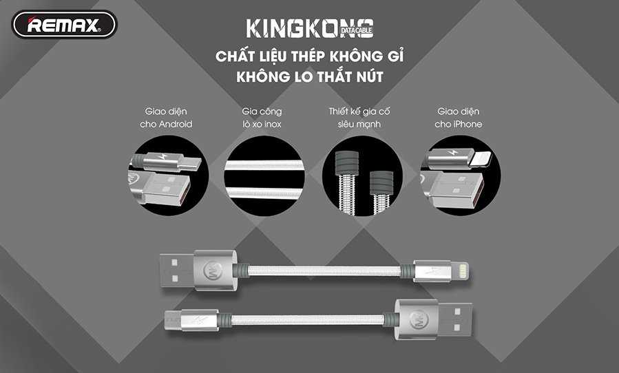 Cáp sạc bọc thép KingKong WK WDC-013a Type C bền bỉ, hỗ trợ sạc nhanh - Hàng chính hãng