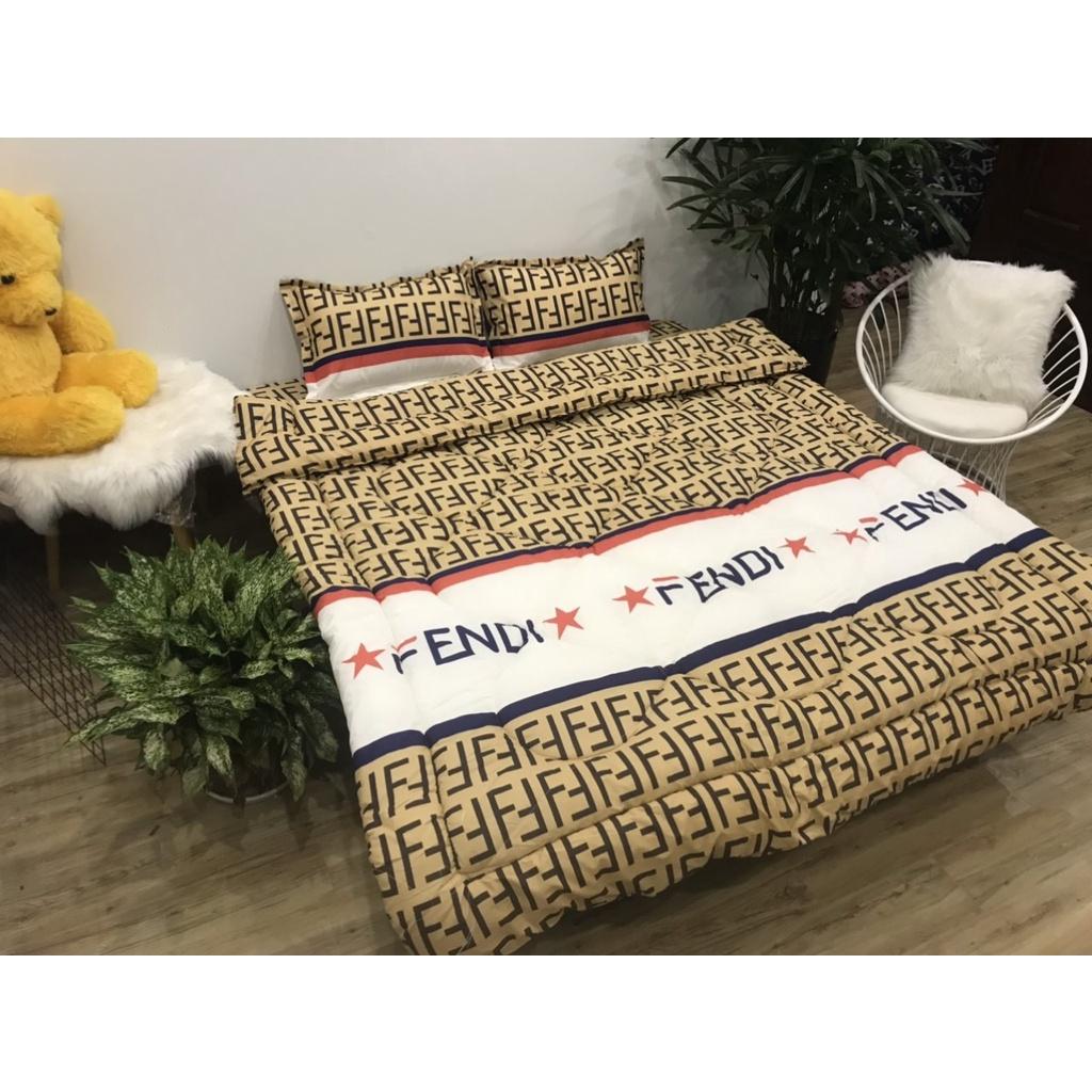 Sét chăn ga bọc đệm cottong poly 5 món nhiều kích thước