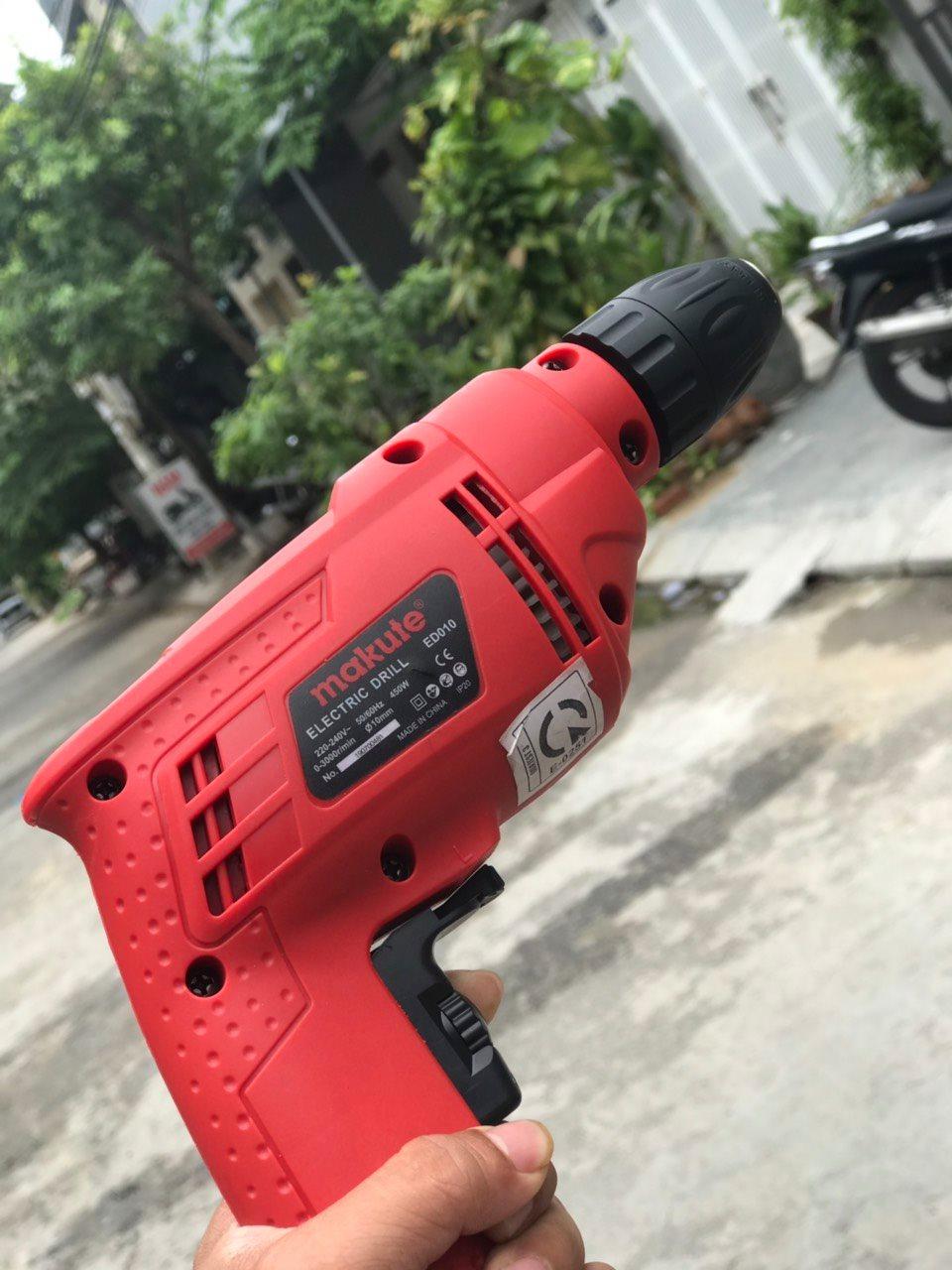 MÁY KHOAN ĐIỆN 450W 10MM MAKUTE ED010 RED- HÀNG CHÍNH HÃNG