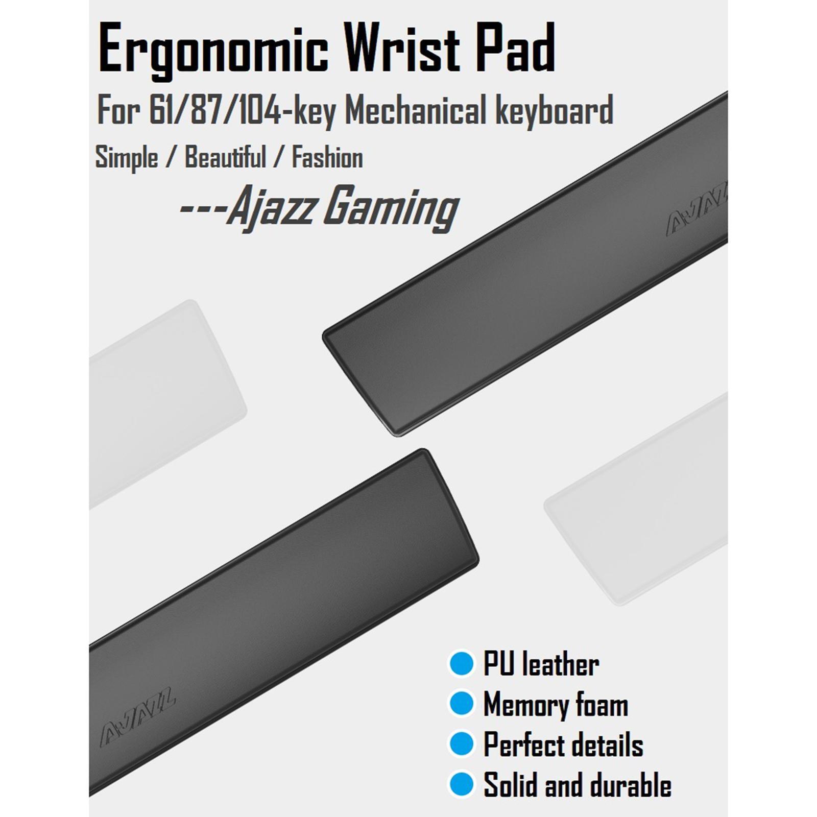 Keyboard Wrist Pad Anti-Skid PU Leather for Desktop PC 61keys white