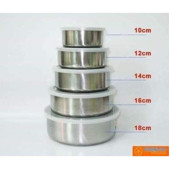 Bộ 5 THỐ inox đựng thực phẩm đủ kích thước