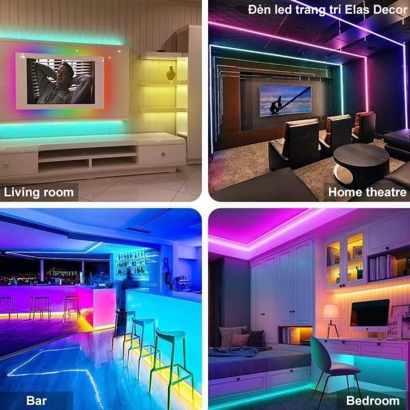 Combo Đèn Led Dán Tường Đèn Led 5050 RGB ĐK44 5m/10m/15m Đèn Led Trang Thay Đổi Màu Triệu View