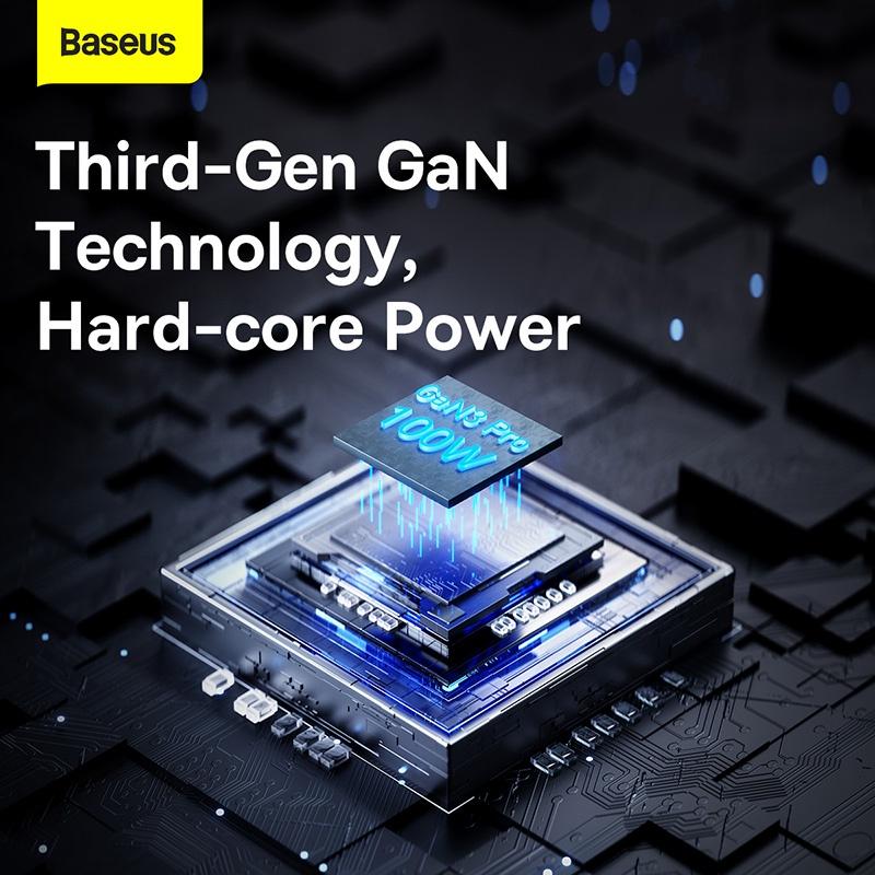 Cốc Sạc Nhanh Baseus 100W GaN3 Pro Desktop Powerstrip 6 in 1 AC 100V-220V (2AC+2U+2C) (Hàng chính hãng)