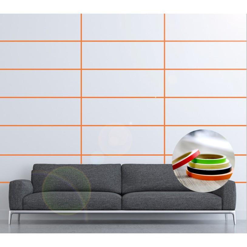 Cuộn chỉ dán viền trang trí tường XANH, ĐỎ, CAM, ĐEN 0.5cm x 50m dài