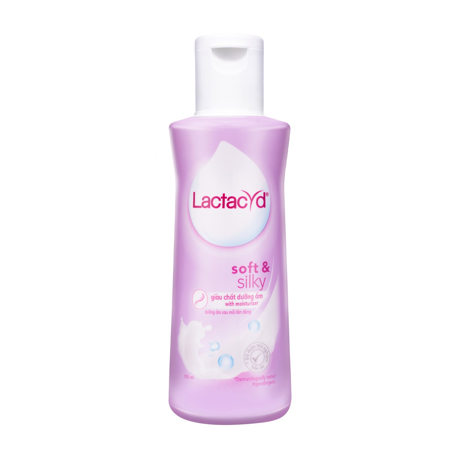 Dung dịch vệ sinh phụ nữ Lactacyd Soft & Silky dịu nhẹ giúp dưỡng ẩm (150ml)