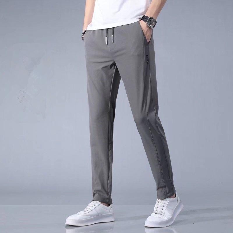 Quần Thể Thao Vải Lụa Lạnh Siêu Mỏng Ống Rộng Thời Trang Mùa Hè Dành Cho Nam M-5XL