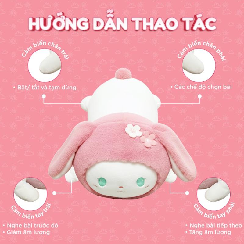 Thỏ Bông Kể Chuyện - Loại To Nằm Ngang - Món Quà Trí Tuệ Cho Bé