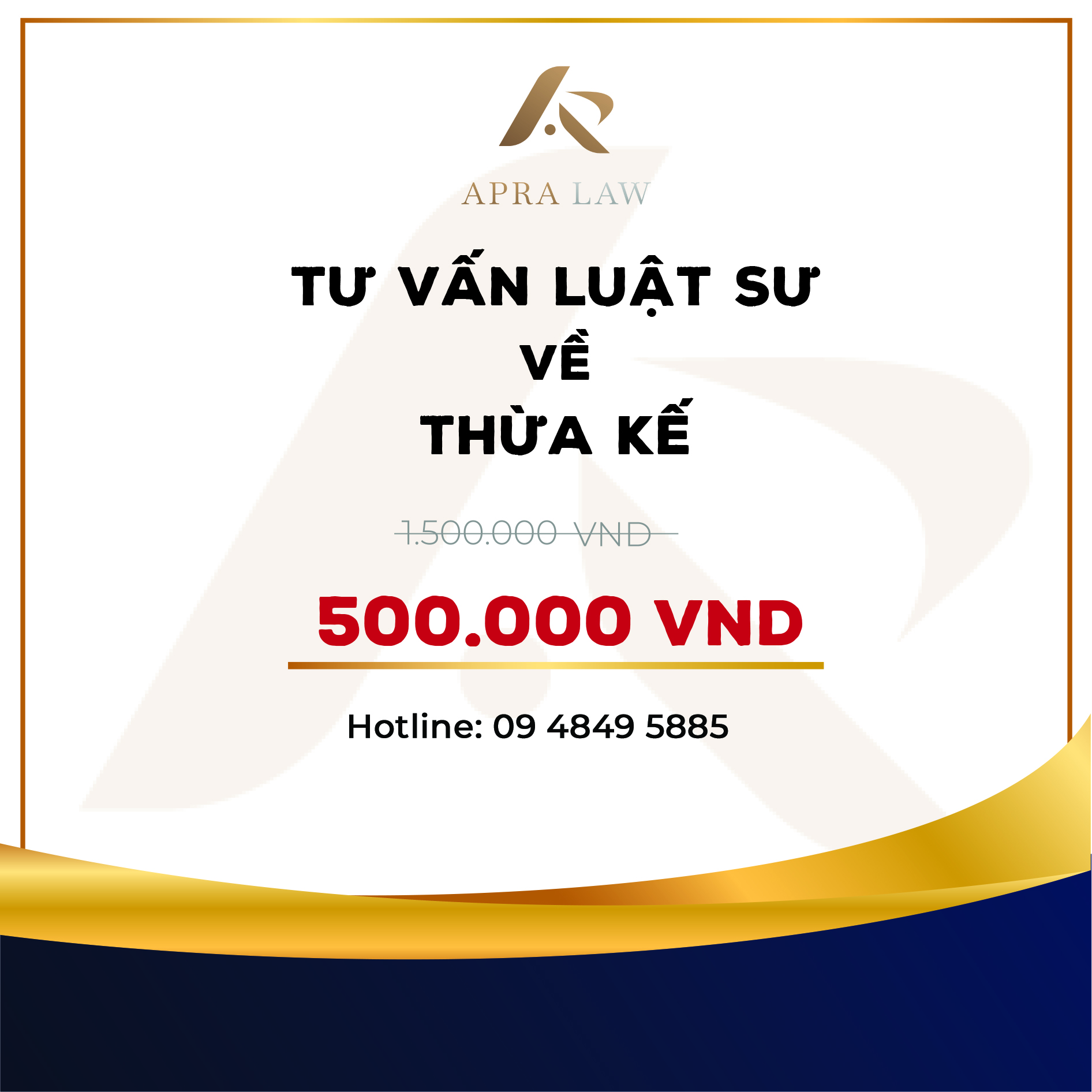 Hình ảnh VOUCHER - [TV005] - TƯ VẤN LUẬT SƯ VỀ THỪA KẾ - Công ty Luật Apra