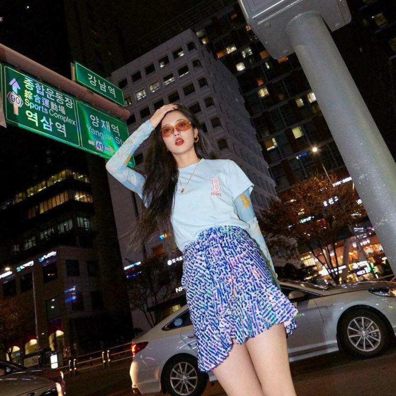 Áo in chữ Seoul in city màu xanh cực đẹp 100% chất cotton