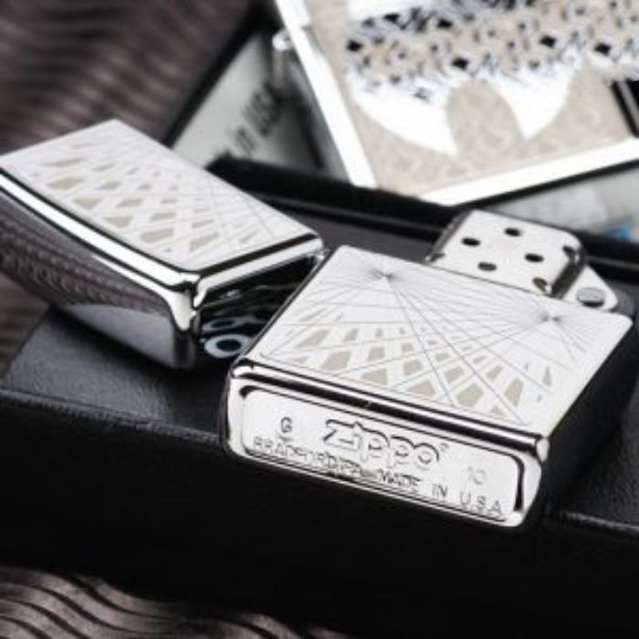 Bật Lửa Zippo Webbed High Polish Chrome Chính Hãng Usa