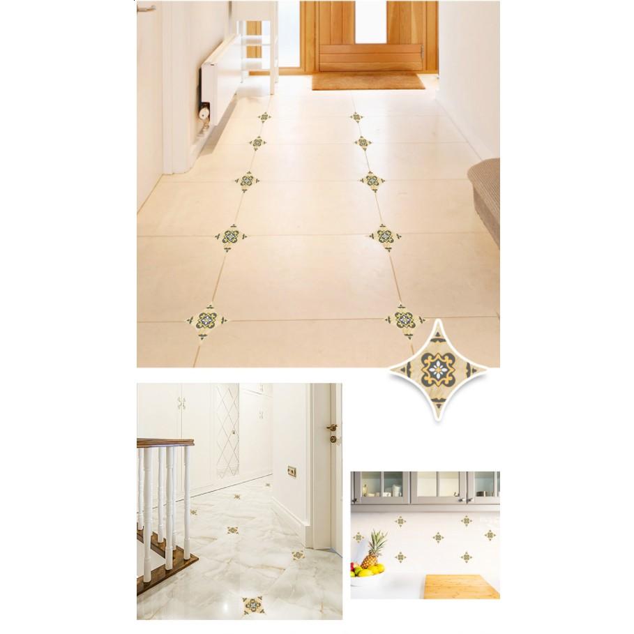 Decal gạch bông trang trí - Decal dán chân gạch bông cổ điển tinh tế