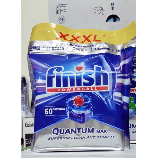 Túi 60 viên rửa bát Finish Quantum Dishwasher Tablets QT025459