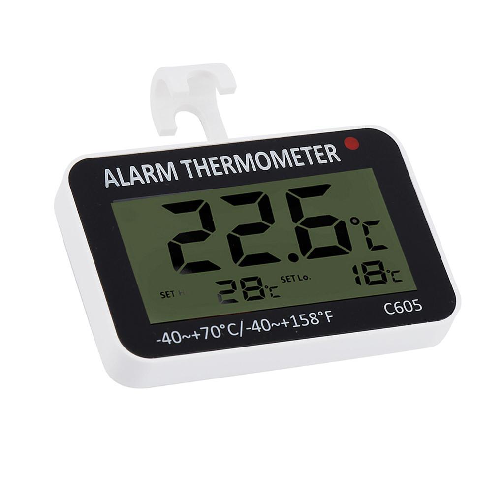 Wall Mounted Digital LCD Display Thermometer Fridge Temperature Alarm Meter