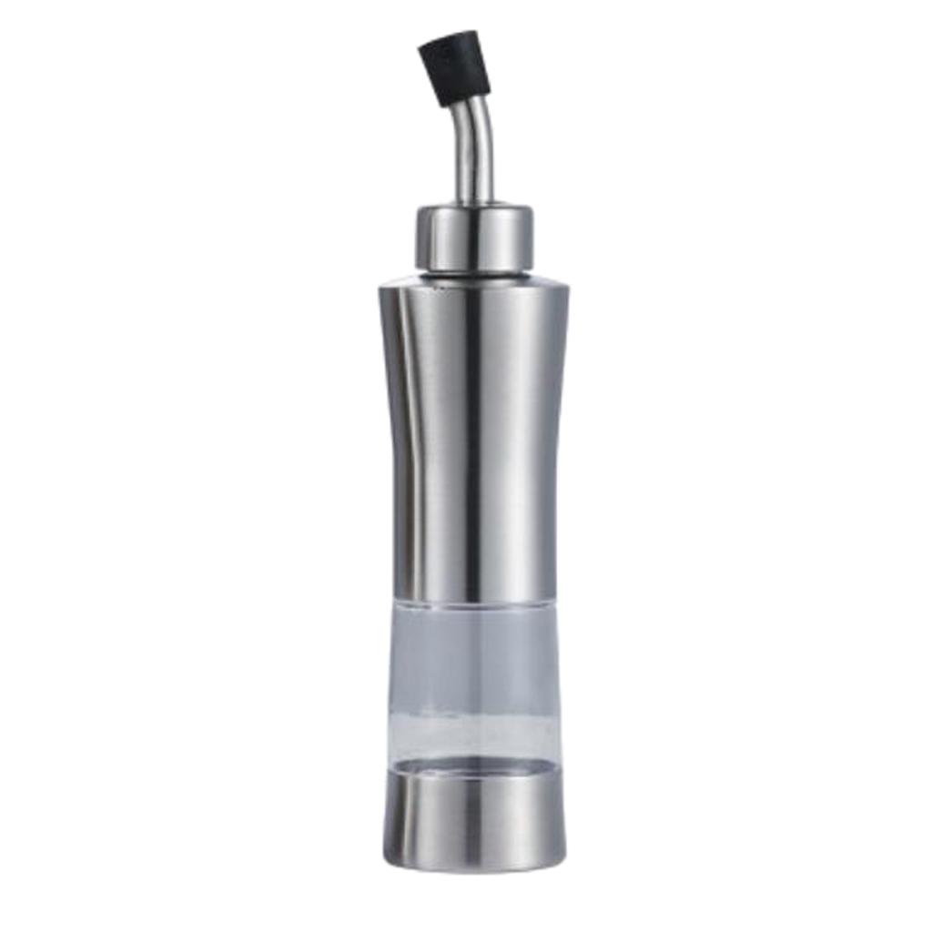 1pc Oil And Vinegar Clear Dispenser Cruet Bottle Stainless Steel 150ml A