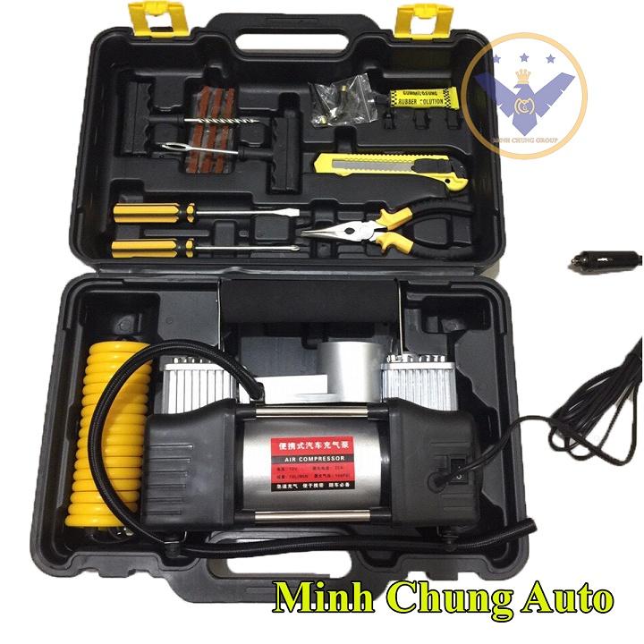 Bơm lốp ô tô 2 xi lanh Air Compressor CÓ ĐÈN