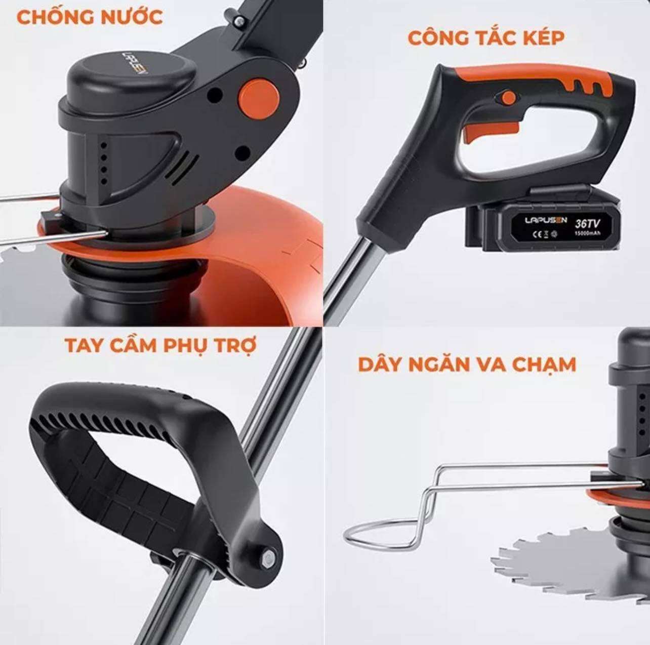 Máy cắt cỏ MÁY CẮT CỎ PIN - SIÊU KHỎE pin cực khủng (bảo hành 1