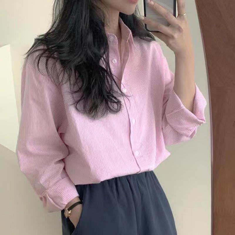 MS1103 Áo sơ mi nữ kẻ sọc màu pastel Hàn Quốc