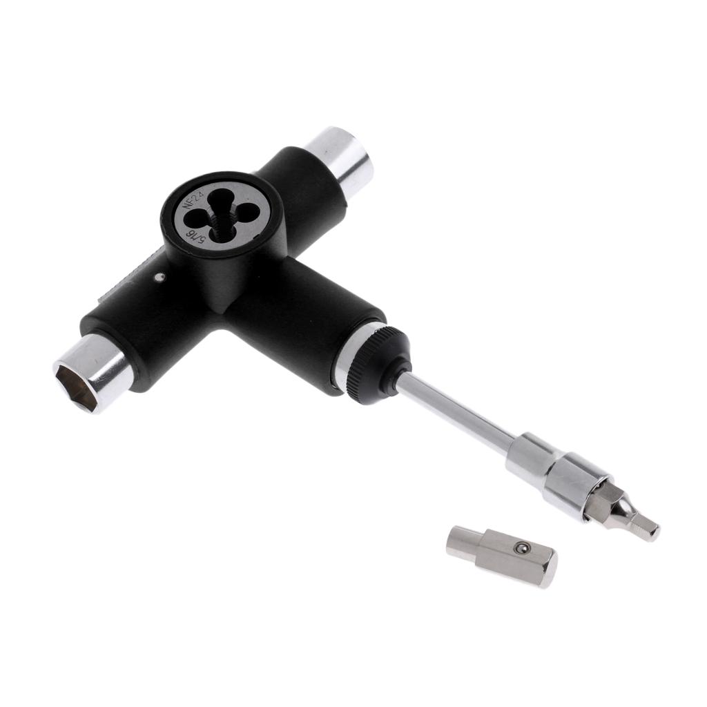 Skateboard Deck Sandpaper Grip Tape + Longboard Wrench all-in-one T-tool