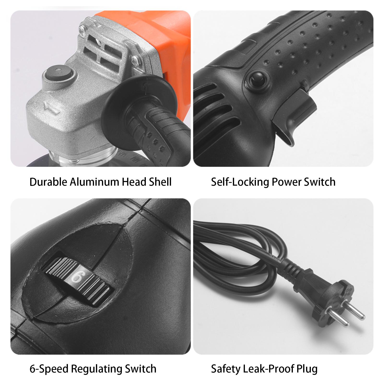 1200W Polishing Machine Set with 14 Sponge Wheels 8800RPM Variable Speed Car Polisher Electric Polisher