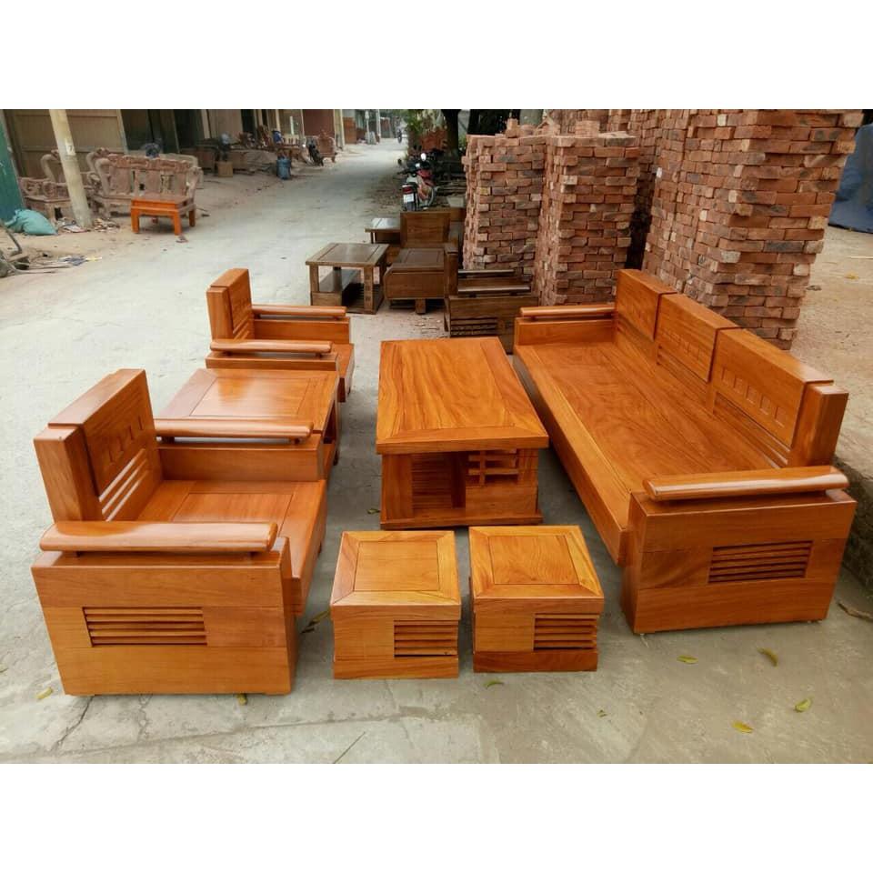 Bộ bàn ghế Sofa Trứng Đối gỗ Gõ Đỏ