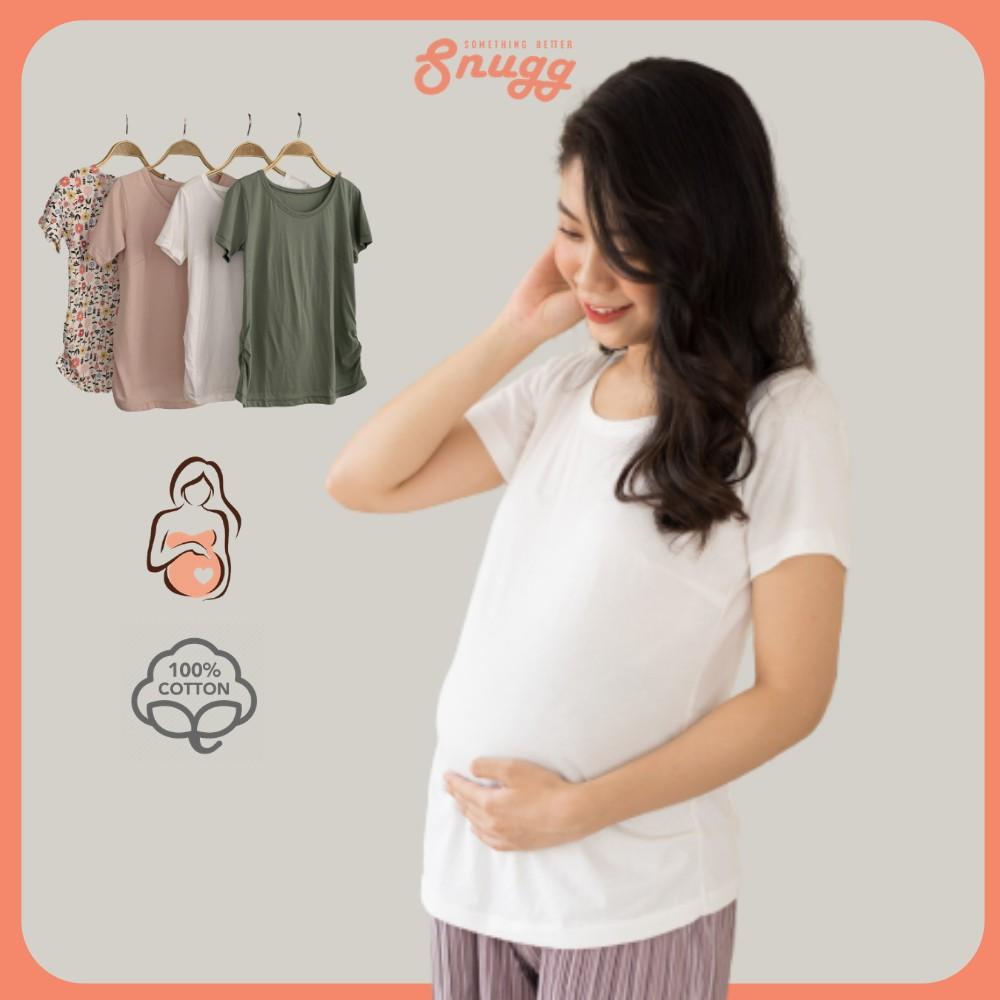 Áo thun bầu đẹp dáng ôm- Slim Tshirt for pregnant mothers 4x-70kg-Snugg