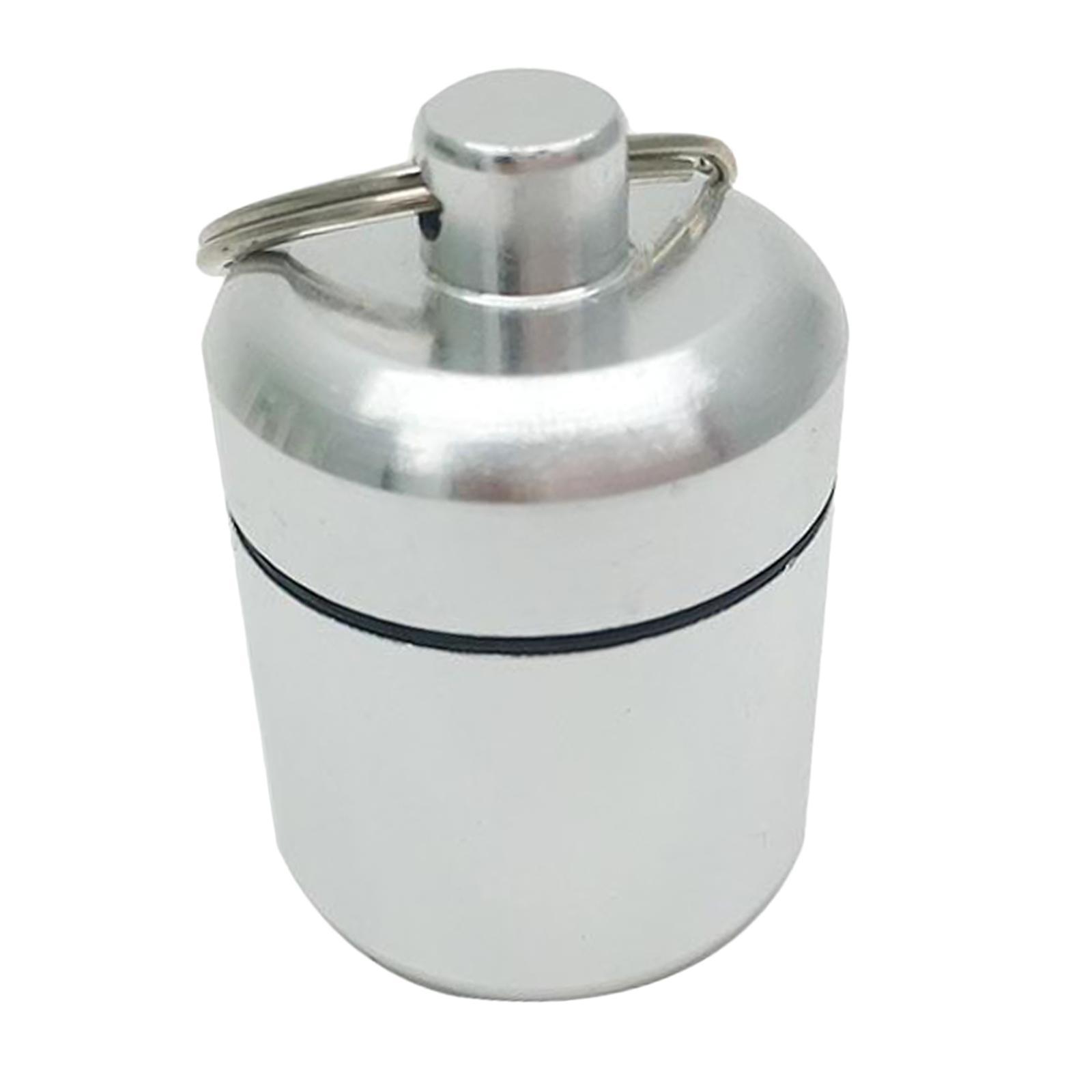 Waterproof Aluminum  Box Case Container Keychain Black