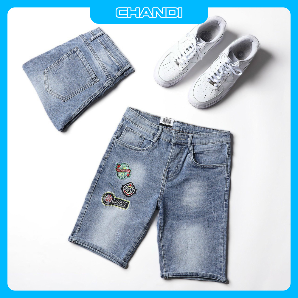 Quần Short Jean Nam co dãn kiểu dáng trẻ trung đơn giản Thương Hiệu Chandi, quần sọt mẫu mới xu hướng MS303