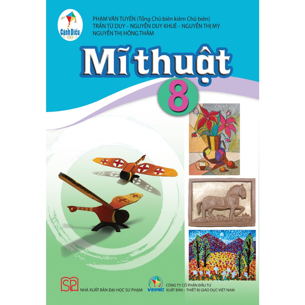 Sách - Sách Mĩ thuật 8 Cánh Diều và 2 tập giấy kiểm tra kẻ ngang vỏ xanh