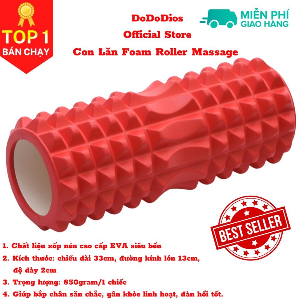 Con Lăn Foam Roller Massage, Dãn Cơ Tập Gym,Yoga Màu Đỏ