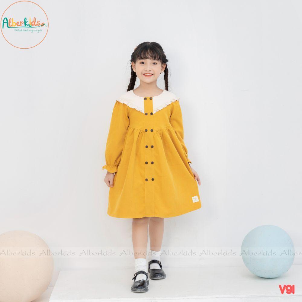 Váy bé gái thu đông Alber Kids cổ tim công chúa xinh đẹp Lila Dress cho trẻ em 2,3,4,5,6,7,8,9,10,11,12 tuổi