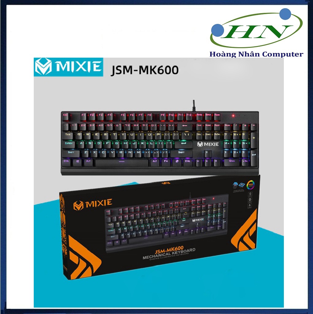 Bàn phím cơ Gaming MIXIE MK600 MULTI LED COLOR 104 phím Led RGB - Hàng chính hãng