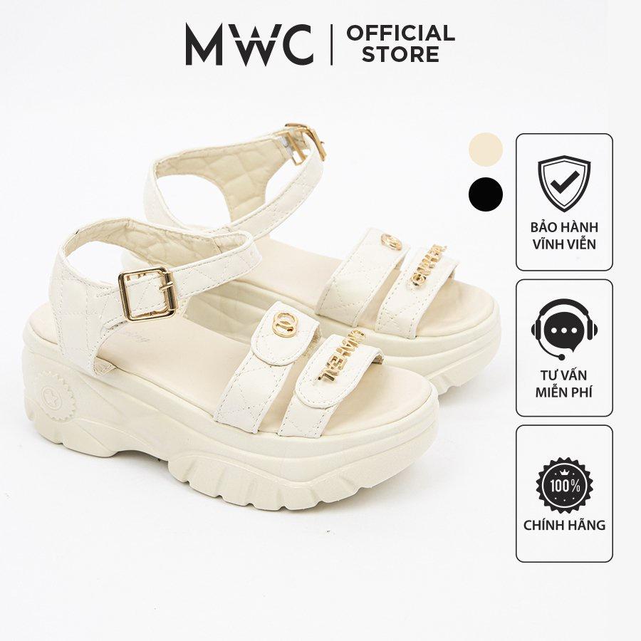 Giày Sandal Nữ MWC 2964 - Giày Sandal Đế Cao 7cm Siêu Hack Dáng Với 2 Quai Ngang Thời Trang