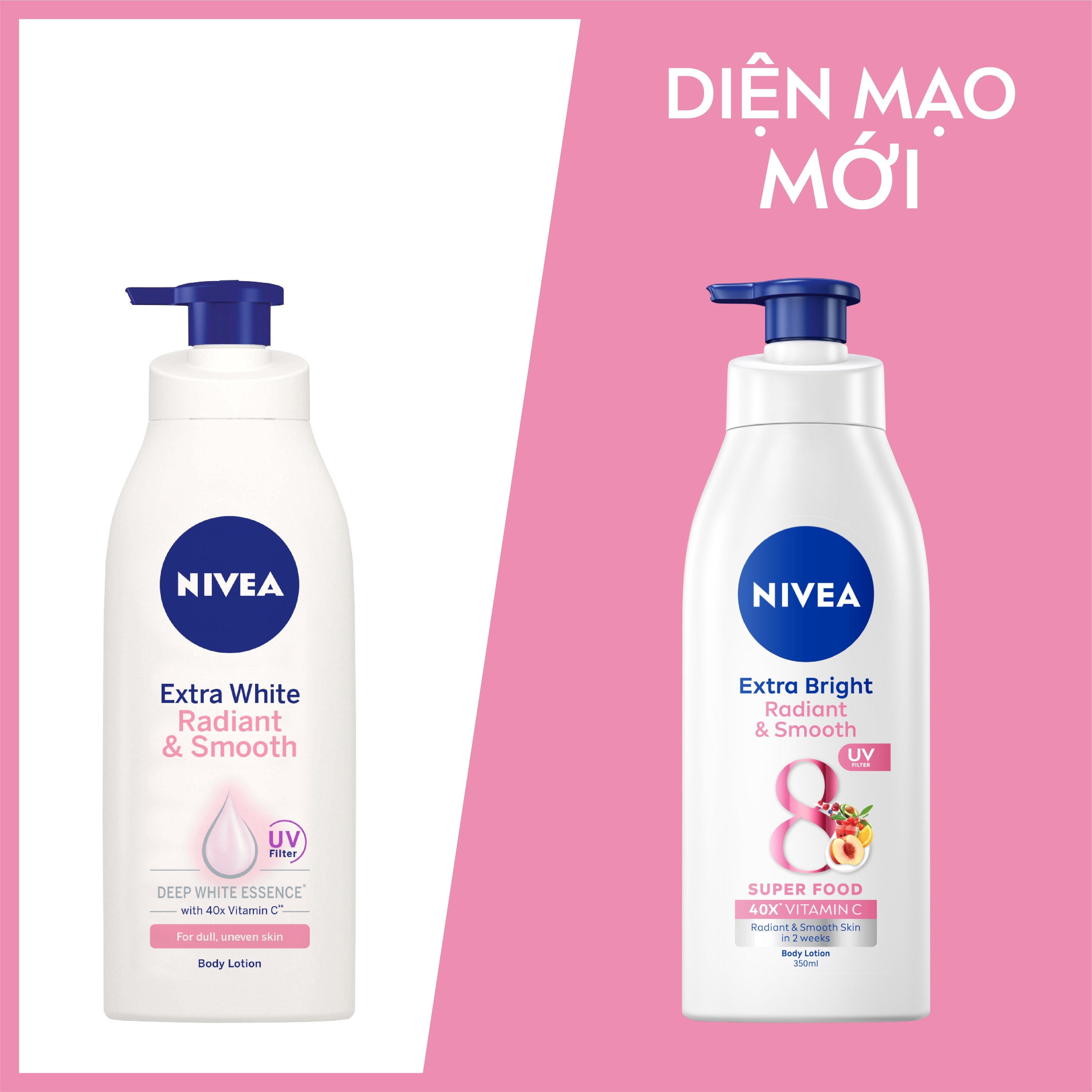 Sữa Dưỡng Thể NIVEA Extra White Dưỡng Sáng Da | Mịn Da (350 ml)