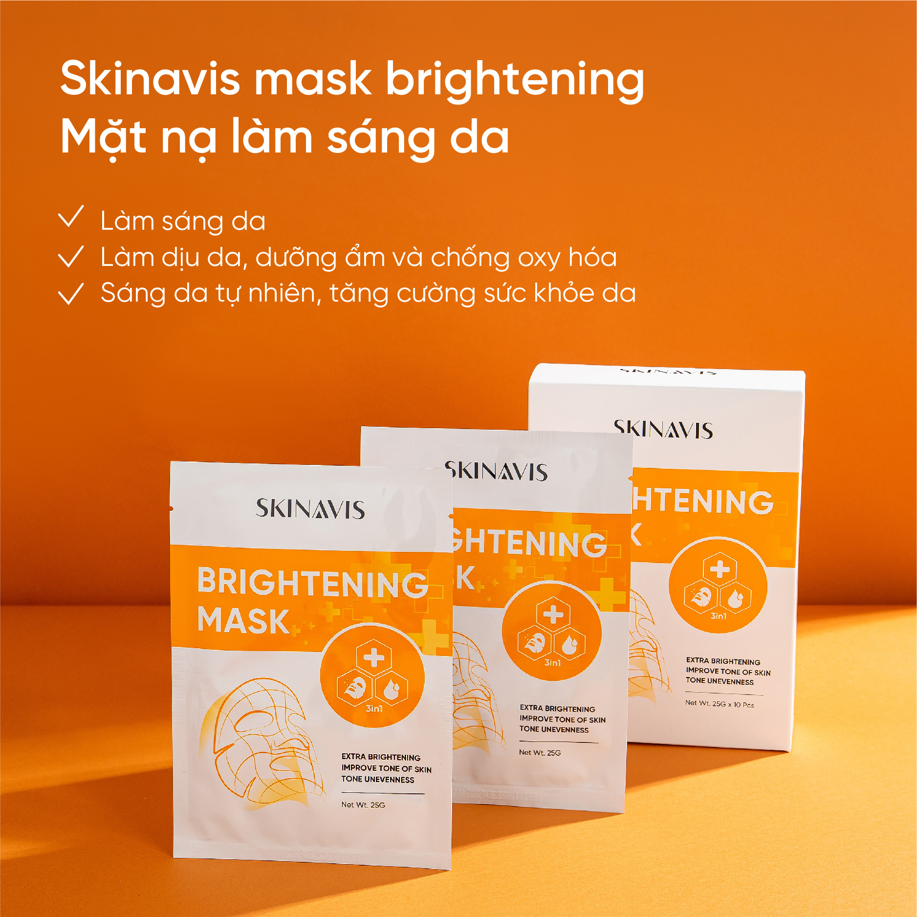 Skinavis Mask Brightening - Dòng mặt nạ phục hồi da, làm sáng, mờ thâm